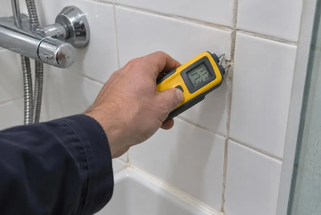 Lekdetectie Barendrecht – vochtmeter op badkamertegels bij de douche